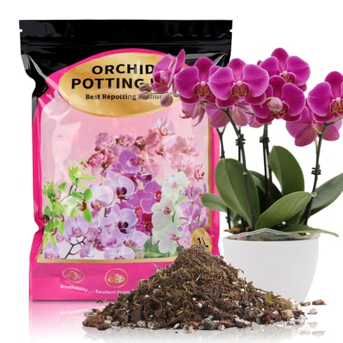 GOTVUGE Organische Orchideenerde mit Rindenmischung – All-Natural, Schnelle Entwässerung für Phalaenopsis, Dendrobium, Oncidium | 10 L Hochwertige Orchideen Pflanzerde von GOTVUGE