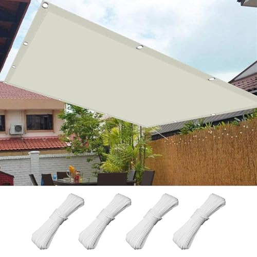 Sonnenschutz Sunsegel 1.8 x 1.8 m Wasserdicht Polyester Reißfest Anpassbare Größe Schatten Tuch mit Ösen Segeltuch 4 × 1.5 M Seile für Garten Terrasse, cremefarben Sonnenschutz Sunsegel 1.8 x 1.8 m Wasserdicht Polyester Reißfest Anpassbare Größe Schatten Tuch mit Ösen Segeltuch 4 × 1.5 M Seile für Garten Terrasse, cremefarben von GOUBAN