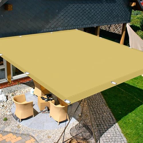 Sonnensegel Balkon Rechteckig 0.8 x 2.4 m Wasserabweisend Windabweisend Balkon Sichtschutz Sichtschutz Leicht Und Haltbarkeit für Garten & Terrasse, Sandgelb von GOUBAN