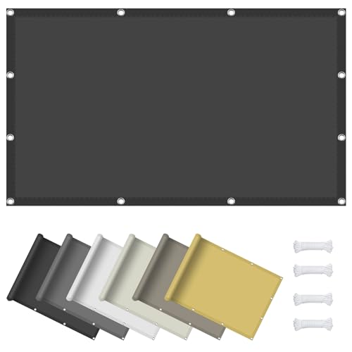 Sonnensegel Rechteck Wasserabweisend 90 x 120 cm Balkon Sichtschutz 95% UV Schutz PES Polyester Reißfest Wetterfest für Balkon Garten Sonnenschutz Outdoor, Dunkelgrau Sonnensegel Rechteck Wasserabweisend 90 x 120 cm Balkon Sichtschutz 95% UV Schutz PES Polyester Reißfest Wetterfest für Balkon Garten Sonnenschutz Outdoor, Dunkelgrau von GOUBAN
