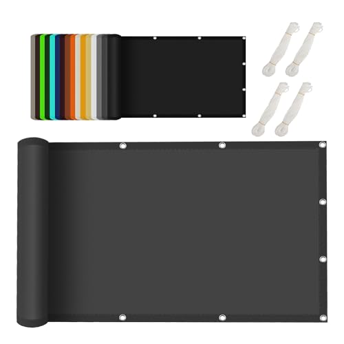 Sonnensegel Rechteckig 2.4 x 2.4 m Rechteckig Wasserdicht Sonnenschutz Windschutz Segel Baldachin Segeltuch inkl Befestigungsseile für Balkon Garten, Dunkelgrau von GOUBAN