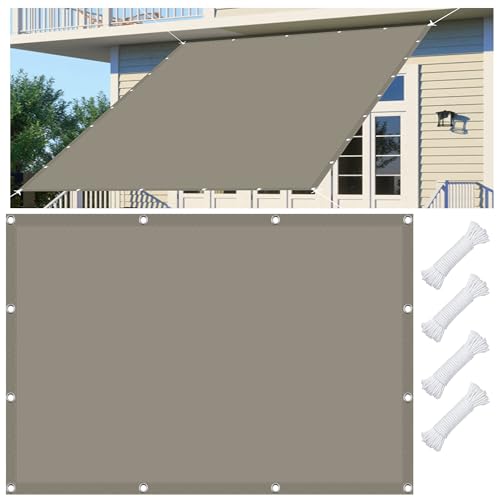 Sonnensegel Rechteckig 300 x 400 cm Garten UV Schattennetz 95% UV Schutz mit Ösen Und Kordel für Garten Balkon Camping Terrasse Pergola, Taupe von GOUBAN