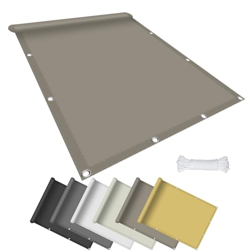 Sonnensegel Sonnenschutz 120 x 180 cm Terrassendach Sichtschutz Garten 95% UV Schutz PES Polyester Reißfest Wetterfest für Pflanze Pergola Zaun Balkon Außen Hof, Taupe von GOUBAN