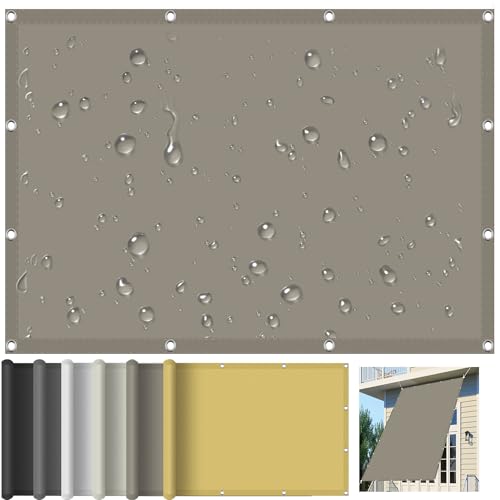 Sonnensegel Sonnenschutz Garten 70 x 340 cm Terrassendach Sichtschutz Garten 95% UV Schutz Wasserabweisend Imprägniert für Pflanze Pergola Zaun Balkon Außen Hof, Taupe von GOUBAN