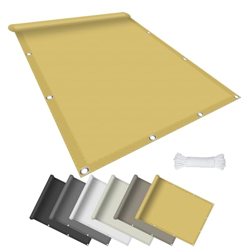 Sonnensegel Sonnenschutz Garten Balkon 60 x 220 cm Wetterschutz Segel Baldachin 95% UV Schutz Polyester für Pflanze Pergola Zaun Balkon Außen Hof, Creme Farben von GOUBAN