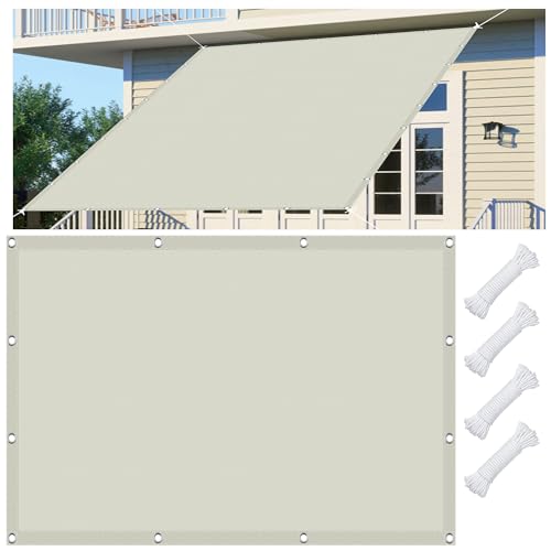 Sonnensegel Sonnenschutz Rechteckig 140 x 640 cm Terrassendach Sichtschutz Garten 95% UV Schutz inkl Befestigungsseile für Terrasse Garten Balkon, Elfenbein Sonnensegel Sonnenschutz Rechteckig 140 x 640 cm Terrassendach Sichtschutz Garten 95% UV Schutz inkl Befestigungsseile für Terrasse Garten Balkon, Elfenbein von GOUBAN