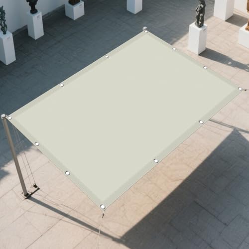 Sonnensegel Wasserdicht 0.7 x 1.2 m Rechteckig Wasserdicht Sonnenschutz Windschutz Sonnenschutz Baldachin Markise mit Spannseilen mit Ösen für Balkon Garten Terrasse, Beige von GOUBAN