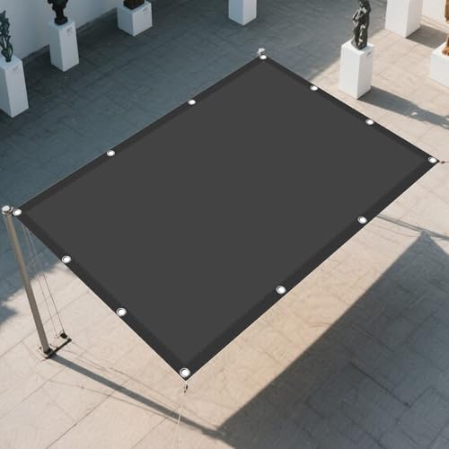 Sonnensegel Wasserdicht 1.5 x 3.4 m Rechteckig Wasserdicht Sonnenschutz Windschutz Sonnenschutz Baldachin Markise mit Spannseilen mit Ösen für Balkon Garten Terrasse, Dunkelgrau von GOUBAN