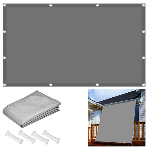 Sonnensegel Wasserdicht Rechteckig 120 x 180 cm Zaunblende Sichtschutz 95% UV Schutz PES Polyester Reißfest Wetterfest für Pflanze Pergola Zaun Balkon Außen Hof, Hellgrau von GOUBAN