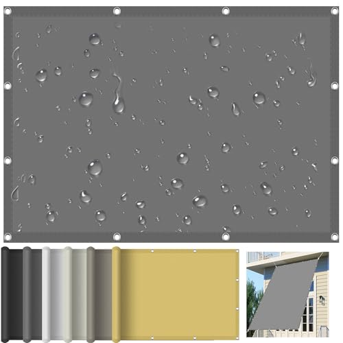 Sonnensegel Wasserdicht Rechteckig 80 x 160 cm Balkon Sichtschutz 95% UV Schutz PES Polyester Sonnenschutz für Garten Balkon Camping Terrasse Pergola, Hellgrau Sonnensegel Wasserdicht Rechteckig 80 x 160 cm Balkon Sichtschutz 95% UV Schutz PES Polyester Sonnenschutz für Garten Balkon Camping Terrasse Pergola, Hellgrau von GOUBAN