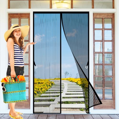 Fliegengitter Balkontür Magnet 173 x 236 cm Türvorhang Fliegenschutz Schiebetür Kinderleichte Klebemontage für Balkontür Terrassentür Kellertür, Schwarz Fliegengitter Balkontür Magnet 173 x 236 cm Türvorhang Fliegenschutz Schiebetür Kinderleichte Klebemontage für Balkontür Terrassentür Kellertür, Schwarz von GOUBO