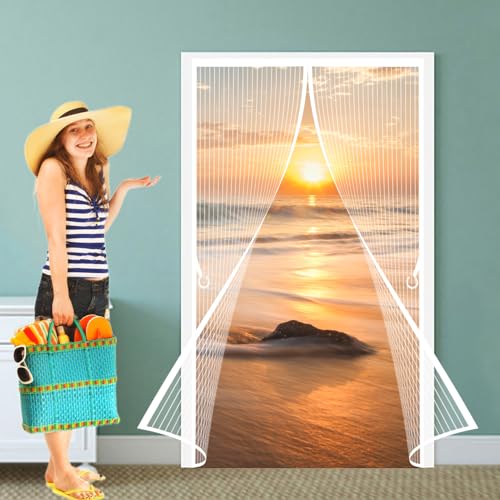 Fliegengitter Balkontür Terrassentür 111 x 228 cm Stärkere Magnet Insektenschutz Tür Ohne Bohren für Balkon Wohnzimmer Schlafzimmer Türen Terrassentür, Weiß Fliegengitter Balkontür Terrassentür 111 x 228 cm Stärkere Magnet Insektenschutz Tür Ohne Bohren für Balkon Wohnzimmer Schlafzimmer Türen Terrassentür, Weiß von GOUBO