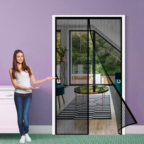 Fliegengitter Tür Magnet Insektenschutz Balkontür 86 x 200 cm Fliegengitter Tür Stärkere Magneten für Balkontür Wohnzimmer Und Terrassentür, Schwarz Fliegengitter Tür Magnet Insektenschutz Balkontür 86 x 200 cm Fliegengitter Tür Stärkere Magneten für Balkontür Wohnzimmer Und Terrassentür, Schwarz von GOUBO