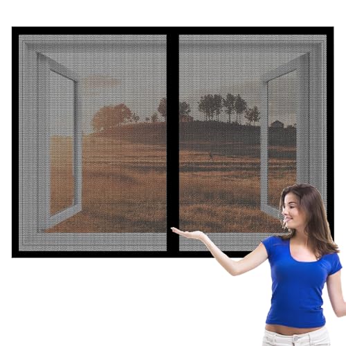 Magnet Fliegengitter Fenster Auf Maß 93 x 175 cm Insektenschutz Magnet Fliegengitter Ohne Bohren Kinderleichte Klebemontage für Innen Außen Fenster, Schwarz Magnet Fliegengitter Fenster Auf Maß 93 x 175 cm Insektenschutz Magnet Fliegengitter Ohne Bohren Kinderleichte Klebemontage für Innen Außen Fenster, Schwarz von GOUBO