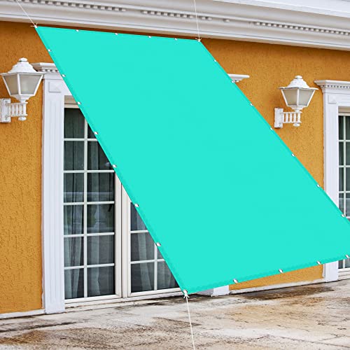 Sonnensegel Rechteckig 1.6 x 2.6 m Rechteckig Wasserdicht UV Schutz Sonnensegel Leinwand Mit Ösen Und Kordel für Terrasse, Balkon, Pool und Garten, Himmelblau von GOUBO