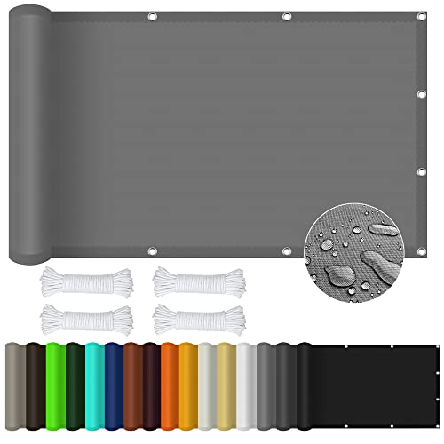 Sonnensegel Sonnenschutz 1.2 x 2.4 m Rechteckig Wasserdicht UV Schutz Wetterschutz Segel Baldachin Wasserabweisend Uv Schutz für Terrasse, Balkon, Pool und Garten, Hellgrau von GOUBO