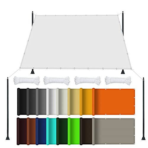 Sonnensegel Sonnenschutz 1.4 x 2.2 m Rechteckig Wasserdicht UV Schutz Sonnensegel Leinwand inkl Befestigungsseile für Balkon Terrasse Garten, Weiß Sonnensegel Sonnenschutz 1.4 x 2.2 m Rechteckig Wasserdicht UV Schutz Sonnensegel Leinwand inkl Befestigungsseile für Balkon Terrasse Garten, Weiß von GOUBO
