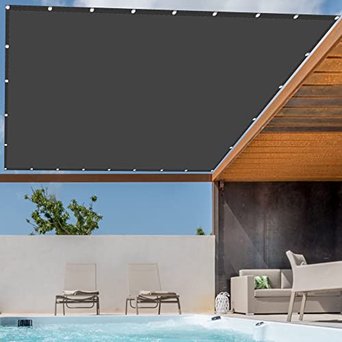 Sonnensegel Sonnenschutz 1.6 x 3.6 m Rechteckig Wasserdicht UV Schutz Zaunblende Sichtschutz Mit Ösen Und Kordel für Balkon Garten Terrasse, Dunkelgrau von GOUBO