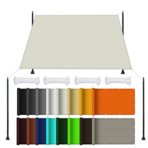 Sonnensegel Sonnenschutz 3 x 3 m Rechteckig Wasserdicht UV Schutz Balkon Sichtschutz PES Polyester Reißfest Wetterfest für Balkon Garten Terrasse, Elfenbein Sonnensegel Sonnenschutz 3 x 3 m Rechteckig Wasserdicht UV Schutz Balkon Sichtschutz PES Polyester Reißfest Wetterfest für Balkon Garten Terrasse, Elfenbein von GOUBO