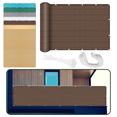 Sonnensegel Wasserabweisend 557 x 609 cm Rechteckig Atmungsaktiv 98% UV Schutz Segel Baldachin Segeltuch Vielen Größen mit Spannseilen für Außenbereich Garten, braun Sonnensegel Wasserabweisend 557 x 609 cm Rechteckig Atmungsaktiv 98% UV Schutz Segel Baldachin Segeltuch Vielen Größen mit Spannseilen für Außenbereich Garten, braun von GOUBO