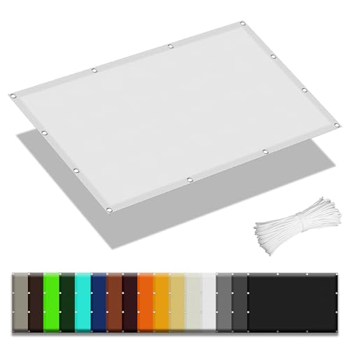 Sonnensegel Wasserdicht Rechteckig 3.5 x 4.5 m Rechteckig Wasserdicht 98% UV Schutz Sun Segel Rechter Winkel mit Ösen Segeltuch 4 × 1.5 M Seile für Balkon Garten Terrasse, Weiß von GOUBO