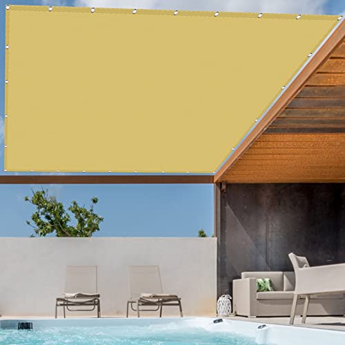 Sonnensegel Wasserdicht Sonnenschutz 2.5 x 3.5 m Rechteckig Wasserdicht UV Schutz Segeltuch Pergola Mit Ösen Und Kordel für Terrasse, Balkon, Pool und Garten, Creme Farben von GOUBO