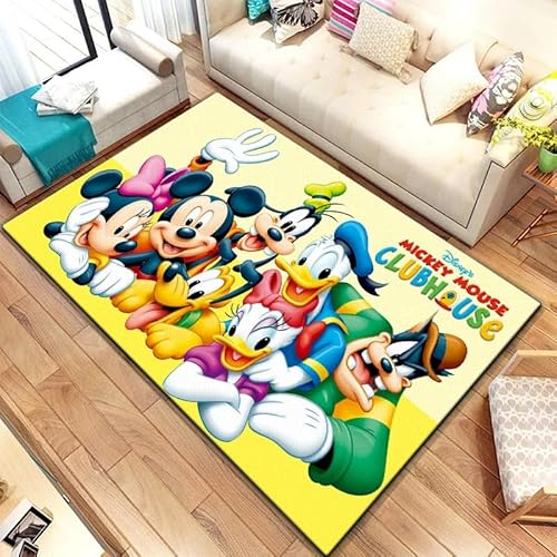 GOUDAQU Maus und Ente Cartoon Muster Bereich Teppich Wohnzimmer Bodenmatte Küche Bodenmatte Schlafzimmer Bodenmatte Campingmatte 60x90cm von GOUDAQU