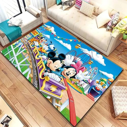 GOUDAQU Maus und Ente Cartoon Muster Bereich Teppich Wohnzimmer Fußmatte Küche Fußmatte Schlafzimmer Bodenmatte Campingmatte 160x230cm von GOUDAQU