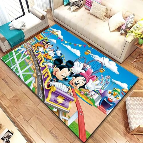 GOUDAQU Maus und Ente Cartoon Muster Bereich Teppich Wohnzimmer Fußmatte Küche Fußmatte Schlafzimmer Bodenmatte Campingmatte 80x120cm von GOUDAQU