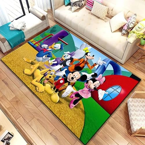 GOUDAQU Maus und Ente Cartoon Muster Bereich Teppich Wohnzimmer Fußmatte Küche Fußmatte Schlafzimmer Fußmatte 100x160cm von GOUDAQU