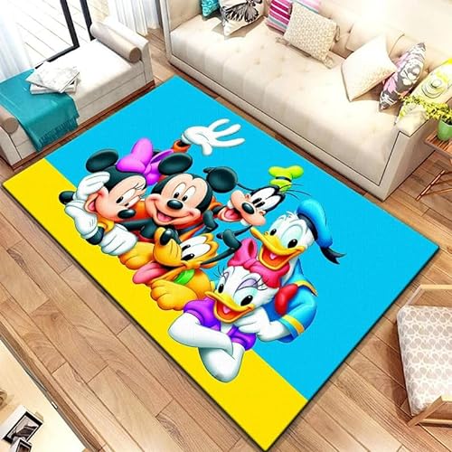 GOUDAQU Maus und Ente Cartoon Muster Bereich Teppich Wohnzimmer Fußmatte Küche Fußmatte Schlafzimmer Fußmatte 120x160cm von GOUDAQU