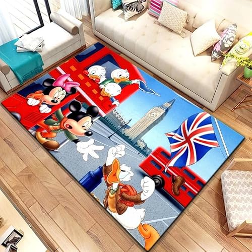 GOUDAQU Maus und Ente Cartoon Muster Bereich Teppich Wohnzimmer Fußmatte Küche Fußmatte Schlafzimmer Fußmatte 140x200cm von GOUDAQU
