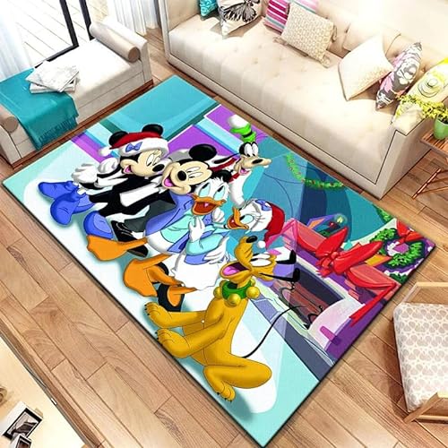 GOUDAQU Maus und Ente Cartoon Muster Bereich Teppich Wohnzimmer Fußmatte Küche Fußmatte Schlafzimmer Fußmatte 60x90cm von GOUDAQU