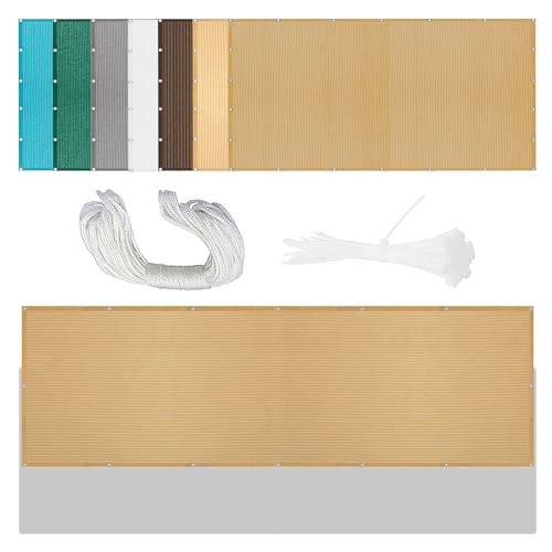 Atmungsaktiv Sonnensegel 200 x 270 cm Rechteckig Atmungsaktiv 98% UV Schutz Sonnentuch Schattensegel mit Ösen Segeltuch 4 × 1.5 M Seile für Balkon Camping Terrasse Pergola, Sandgelb von GOUER