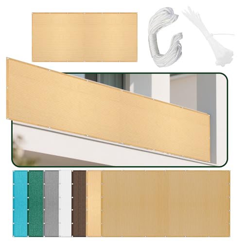 Atmungsaktiv Sonnensegel 220 x 390 cm Rechteckig Atmungsaktiv 98% UV Schutz Sonnentuch Schattensegel mit Ösen Segeltuch 4 × 1.5 M Seile für Balkon Camping Terrasse Pergola, Creme Farben Atmungsaktiv Sonnensegel 220 x 390 cm Rechteckig Atmungsaktiv 98% UV Schutz Sonnentuch Schattensegel mit Ösen Segeltuch 4 × 1.5 M Seile für Balkon Camping Terrasse Pergola, Creme Farben von GOUER