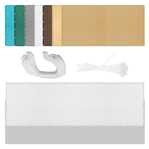 Atmungsaktiv Sonnensegel 280 x 320 cm Rechteckig Atmungsaktiv 98% UV Schutz Sonnentuch Schattensegel mit Ösen Segeltuch 4 × 1.5 M Seile für Balkon Camping Terrasse Pergola, Weiß von GOUER