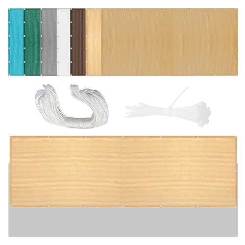 Atmungsaktiv Sonnensegel 290 x 450 cm Rechteckig Atmungsaktiv 98% UV Schutz Sonnentuch Schattensegel mit Ösen Segeltuch 4 × 1.5 M Seile für Balkon Camping Terrasse Pergola, Creme Farben von GOUER