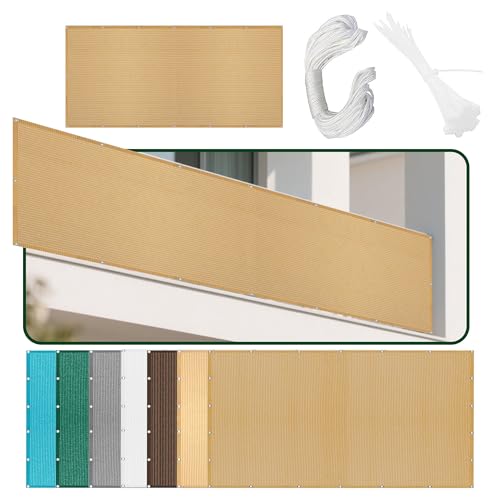 Atmungsaktiv Sonnensegel 320 x 510 cm Rechteckig Atmungsaktiv 98% UV Schutz Sonnentuch Schattensegel mit Ösen Segeltuch 4 × 1.5 M Seile für Balkon Camping Terrasse Pergola, Sandgelb Atmungsaktiv Sonnensegel 320 x 510 cm Rechteckig Atmungsaktiv 98% UV Schutz Sonnentuch Schattensegel mit Ösen Segeltuch 4 × 1.5 M Seile für Balkon Camping Terrasse Pergola, Sandgelb von GOUER