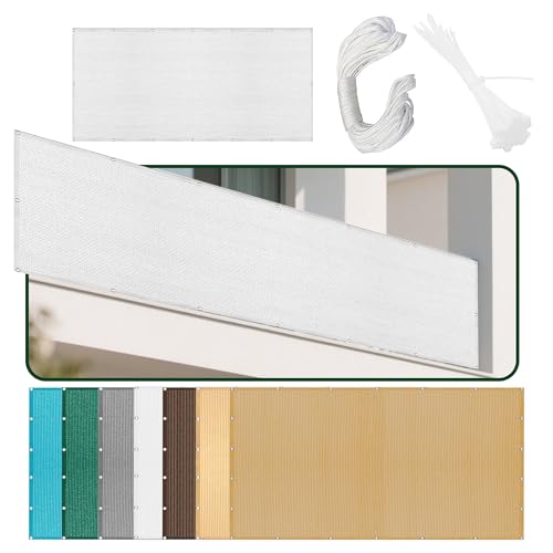 Atmungsaktiv Sonnensegel 340 x 540 cm Rechteckig Atmungsaktiv 98% UV Schutz Sonnentuch Schattensegel mit Ösen Segeltuch 4 × 1.5 M Seile für Balkon Camping Terrasse Pergola, Weiß Atmungsaktiv Sonnensegel 340 x 540 cm Rechteckig Atmungsaktiv 98% UV Schutz Sonnentuch Schattensegel mit Ösen Segeltuch 4 × 1.5 M Seile für Balkon Camping Terrasse Pergola, Weiß von GOUER