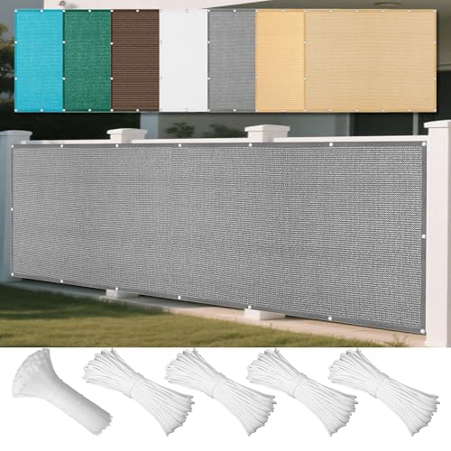 Atmungsaktiv Sonnensegel 350 x 430 cm Rechteckig Atmungsaktiv 98% UV Schutz Nach Maß mit Ösen mit Ösen Ohne Bohren mit Seil für Balkon Terrasse, Hellgrau Atmungsaktiv Sonnensegel 350 x 430 cm Rechteckig Atmungsaktiv 98% UV Schutz Nach Maß mit Ösen mit Ösen Ohne Bohren mit Seil für Balkon Terrasse, Hellgrau von GOUER