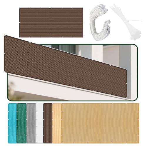 Atmungsaktiv Sonnensegel 390 x 610 cm Rechteckig Atmungsaktiv 98% UV Schutz Sonnentuch Schattensegel mit Ösen Segeltuch 4 × 1.5 M Seile für Balkon Camping Terrasse Pergola, braun Atmungsaktiv Sonnensegel 390 x 610 cm Rechteckig Atmungsaktiv 98% UV Schutz Sonnentuch Schattensegel mit Ösen Segeltuch 4 × 1.5 M Seile für Balkon Camping Terrasse Pergola, braun von GOUER