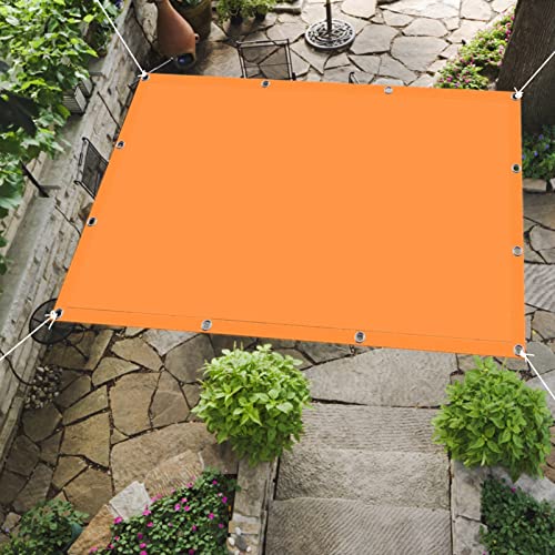 Balkon Sonnenschutz Sonnensegel 3 x 3 m Rechter Winkel Wasserdicht Sonnenschirm Segel 220g/m² PES Textil 98% UV-Schutz, Geeignet für Balkone zur Beschattung, Orange von GOUER