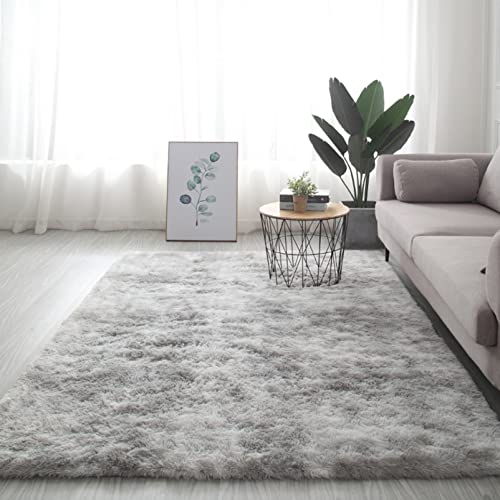 GOUER Langflor Teppich 100x160cm Flauschige Bunte Batik Ultra Soft Teppich für Spielmatte für Kinder Baby Mädchen Schlafzimmer Kinderzimmer, Hellgrau GOUER Langflor Teppich 100x160cm Flauschige Bunte Batik Ultra Soft Teppich für Spielmatte für Kinder Baby Mädchen Schlafzimmer Kinderzimmer, Hellgrau von GOUER
