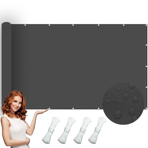 Gewächshaus Schattierungsnetz 0.5 x 5 m Wasserdicht BaldachinSonnenschirme Markisen Sonnenschutz Netz Schattennetz mit ÖsenBalkon Schattenspender für Sonnendach Pool Pergola, Anthrazit von GOUER