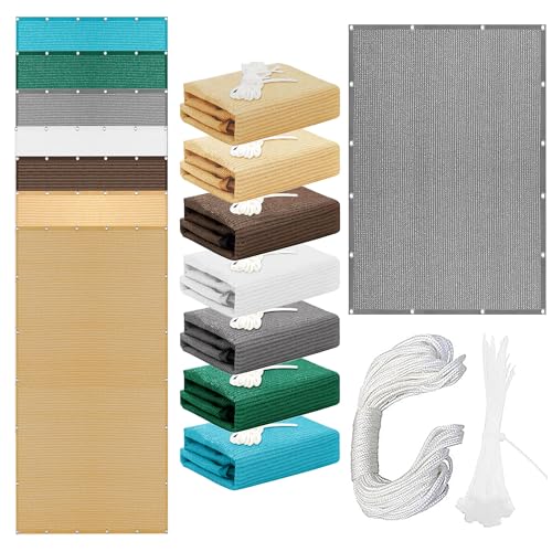 Sonnensegel Atmungsaktiv Nach Maß 300 x 480 cm Rechteckig Atmungsaktiv 98% UV Schutz Sun Segel Sonnenschutz Plane Ohne Bohren mit Ösen Segeltuch für Terrasse Balkon, Hellgrau Sonnensegel Atmungsaktiv Nach Maß 300 x 480 cm Rechteckig Atmungsaktiv 98% UV Schutz Sun Segel Sonnenschutz Plane Ohne Bohren mit Ösen Segeltuch für Terrasse Balkon, Hellgrau von GOUER