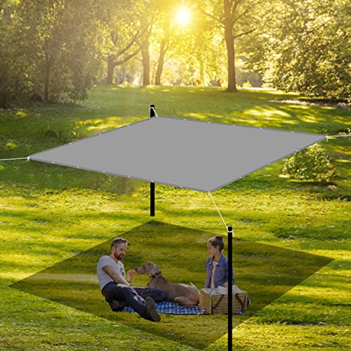Sonnensegel Sonnenschutz Garten 3 x 4 m Rechteckig Wasserdicht Sonnenschirme Markisen Reißfestem Polyester UV-Schutz 98%, Geeignet für Gärten, um Schatten zu Spenden, Hellgrau von GOUER