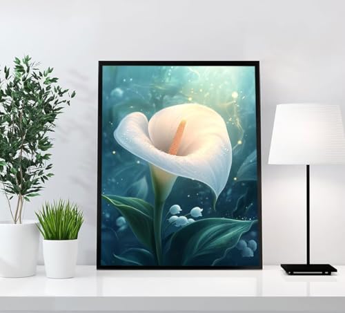 5D Diamond Painting Blume Diamond Painting Erwachsene Landschaft Muster DIY Mosaikherstellung Runden Diamant Basteln Bastelset Erwachsene für Schlafzimmer Deko Wohnzimmer, Geschenke 20x30cm 501-55 von GOUFEENG