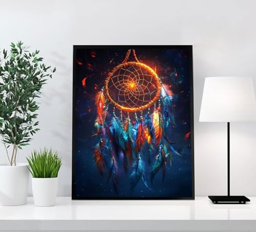 Feder Diamond Painting Erwachsene, 5D Diamant Painting Bilder Landschaft DIY Runden Steine Mosaikherstellung Basteln Erwachsene Anfänger Kreativ Set für Zimmer Deko Wohnzimmer, Geschenke 60x80cm Y16-M von GOUFEENG