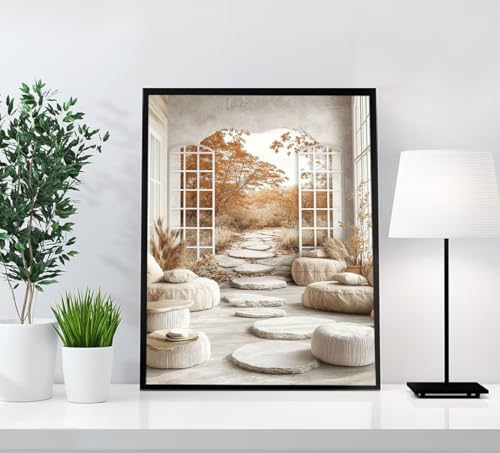 Herbst Diamond Painting Erwachsene, 5D Diamant Painting Bilder Landschaft DIY Runden Steine Mosaikherstellung Basteln Erwachsene Anfänger Kreativ Set, Zimmer Deko Wohnzimmer, Geschenke 100x135cm 09R-T von GOUFEENG