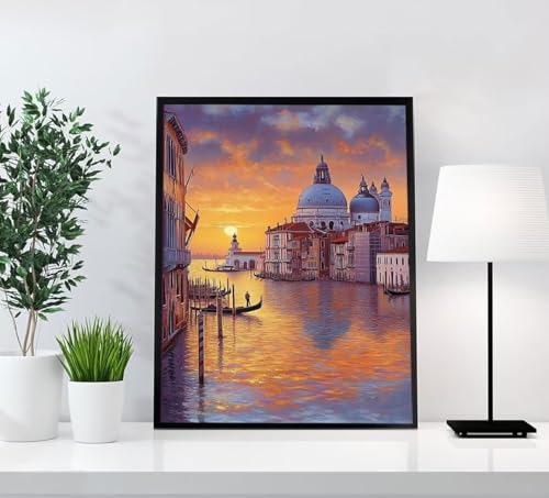 Landschaft Diamond Painting Erwachsene, 5D Diamant Painting Bilder See DIY Runden Steine Mosaikherstellung Basteln Erwachsene Anfänger Kreativ Set für Zimmer Deko Wohnzimmer, Geschenke 60x80cm M06-I von GOUFEENG